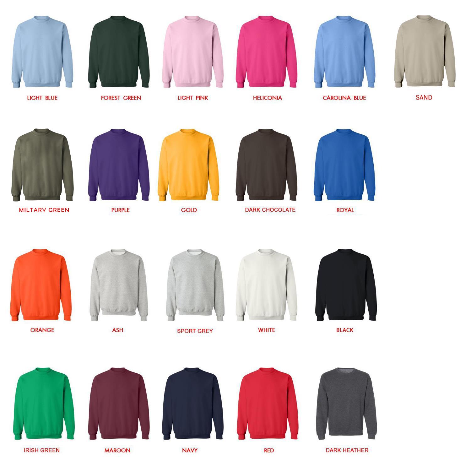 sweatshirt color chart - Dentist Gifts