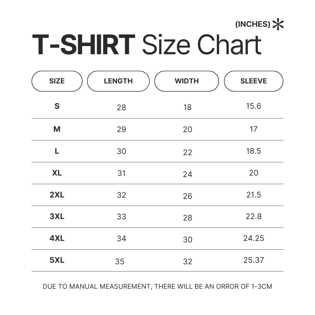 T shirt Size Chart - Dentist Gifts