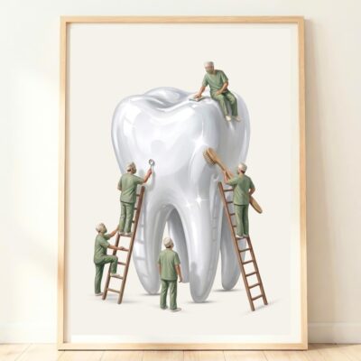 Dentist Dental Office Illustration Wall Art