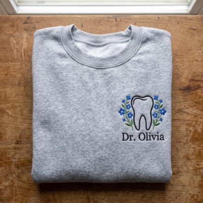 Dentist Modern Smile Dental Embroidered Sweatshirt