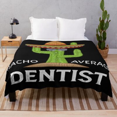 Dentist Cactus Dad Husband Throw Blanket