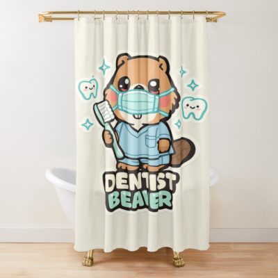 Dentist Beaver With Toothbrush Shower Curtain